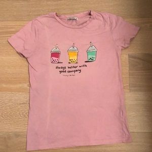 Pull&Bear Graphic Tee Shirt ice cream print. Always better with good company. S
